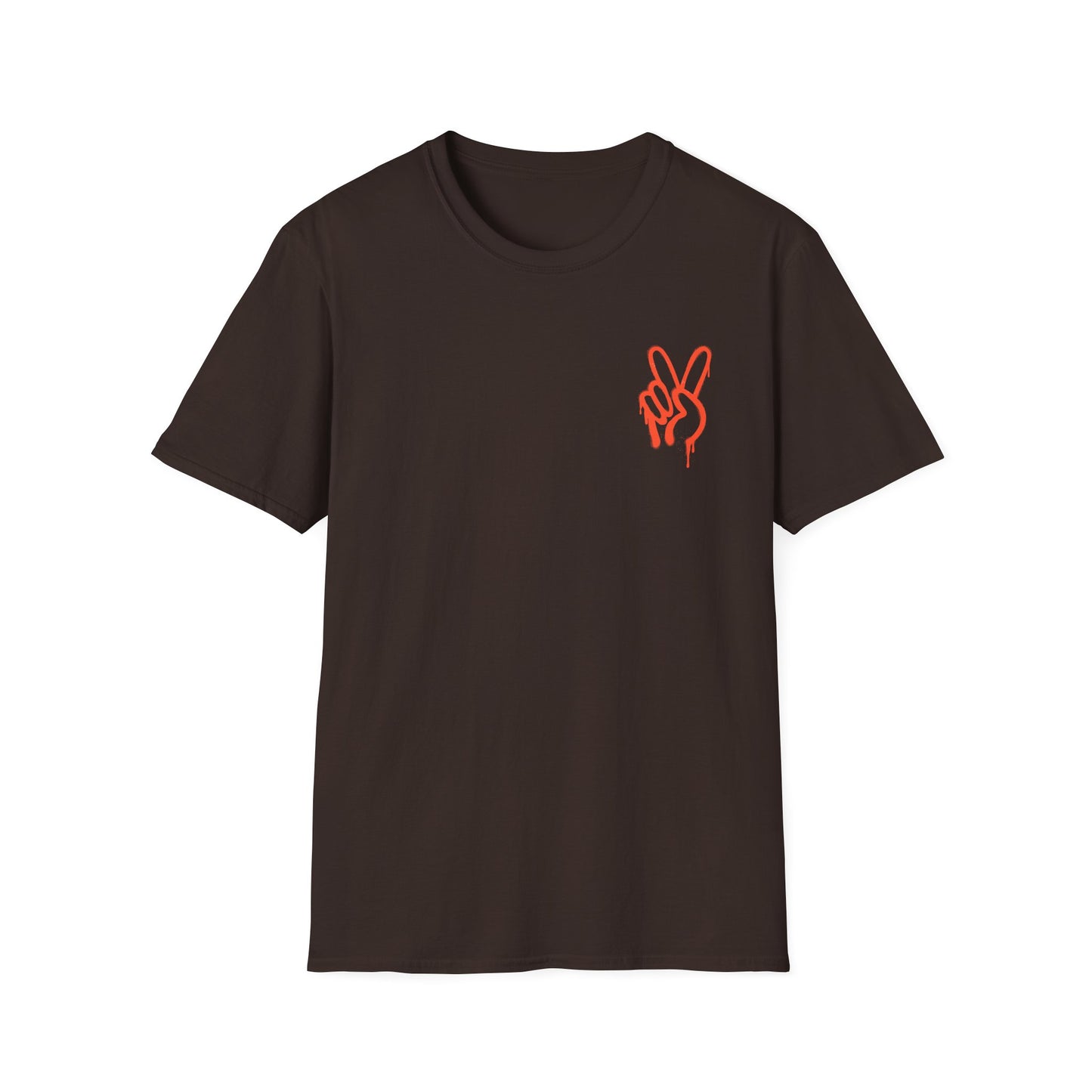 Peace Hand Graphic T-Shirt — Minimalist Neon Peace Sign Tee