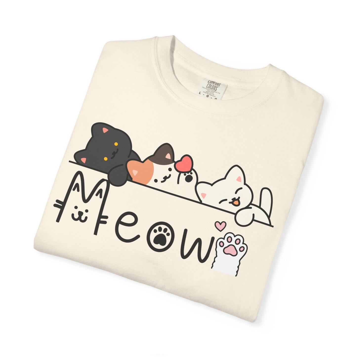 Meow Cat Trio Graphic T-Shirt — Cute Kawaii Kitty Tee