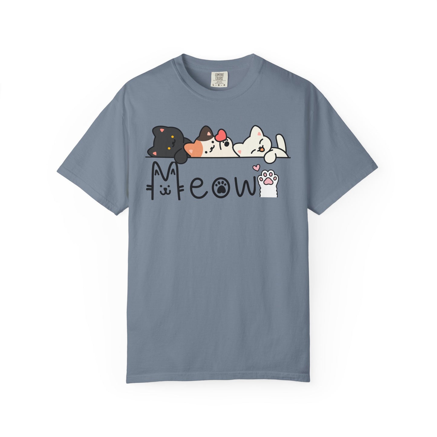 Meow Cat Trio Graphic T-Shirt — Cute Kawaii Kitty Tee