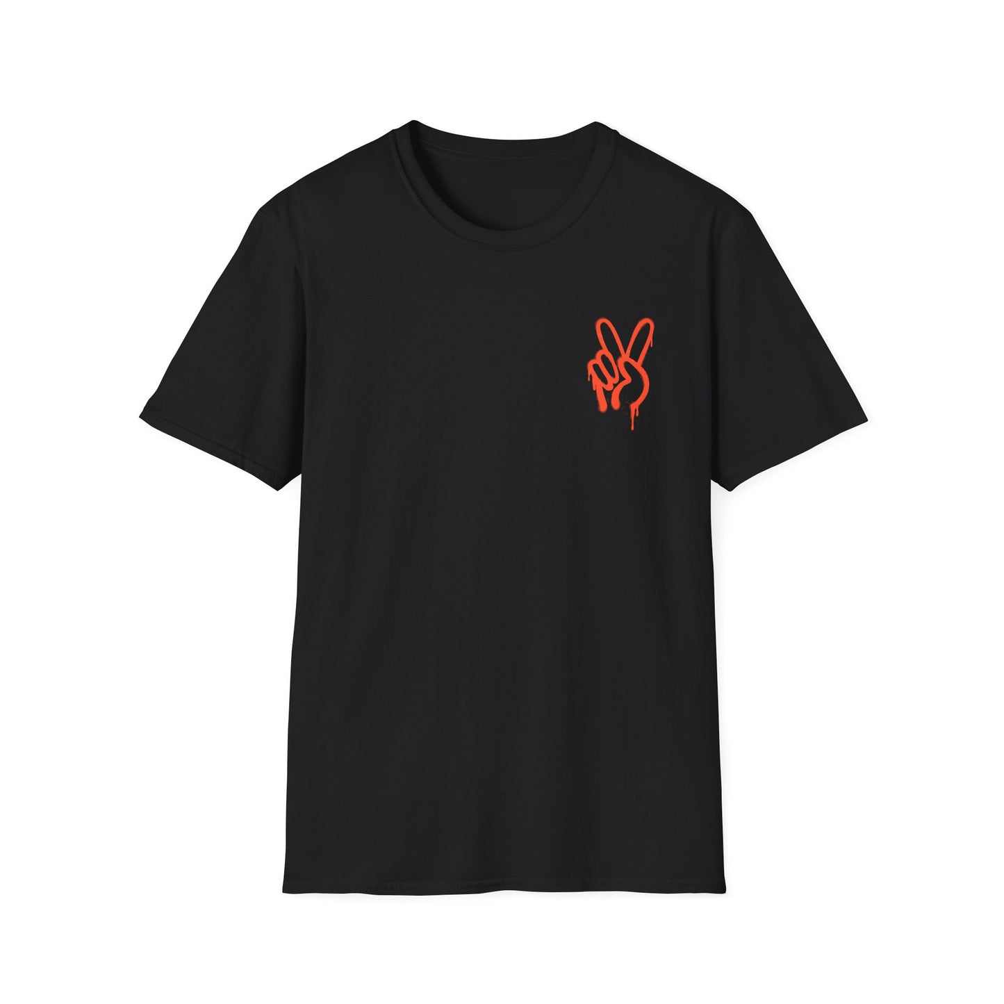 Peace Hand Graphic T-Shirt — Minimalist Neon Peace Sign Tee