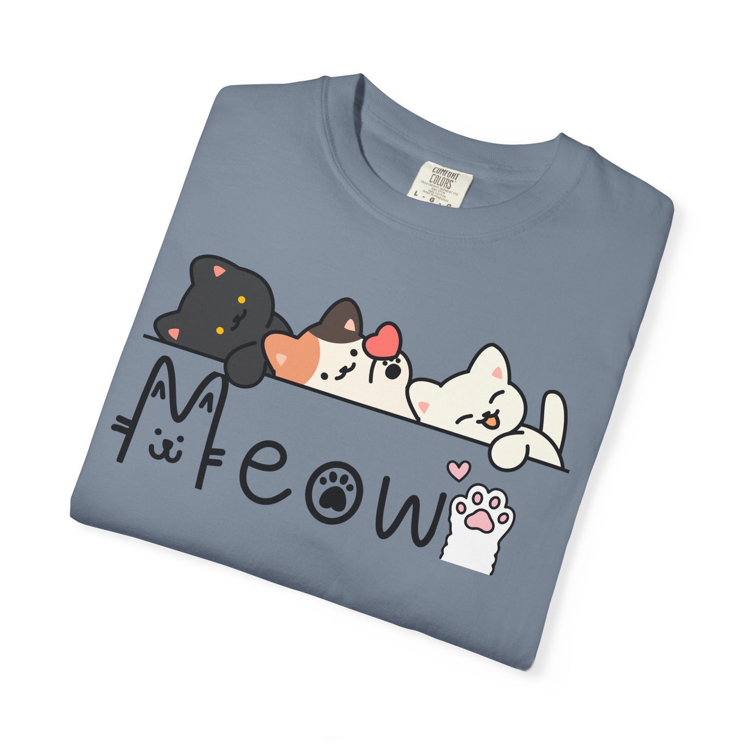 Meow Cat Trio Graphic T-Shirt — Cute Kawaii Kitty Tee
