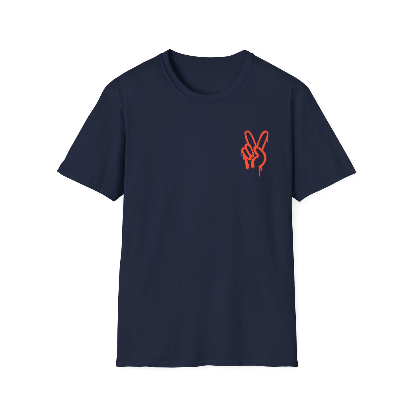 Peace Hand Graphic T-Shirt — Minimalist Neon Peace Sign Tee
