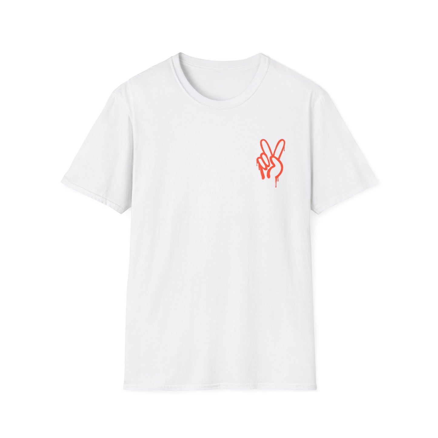 Peace Hand Graphic T-Shirt — Minimalist Neon Peace Sign Tee