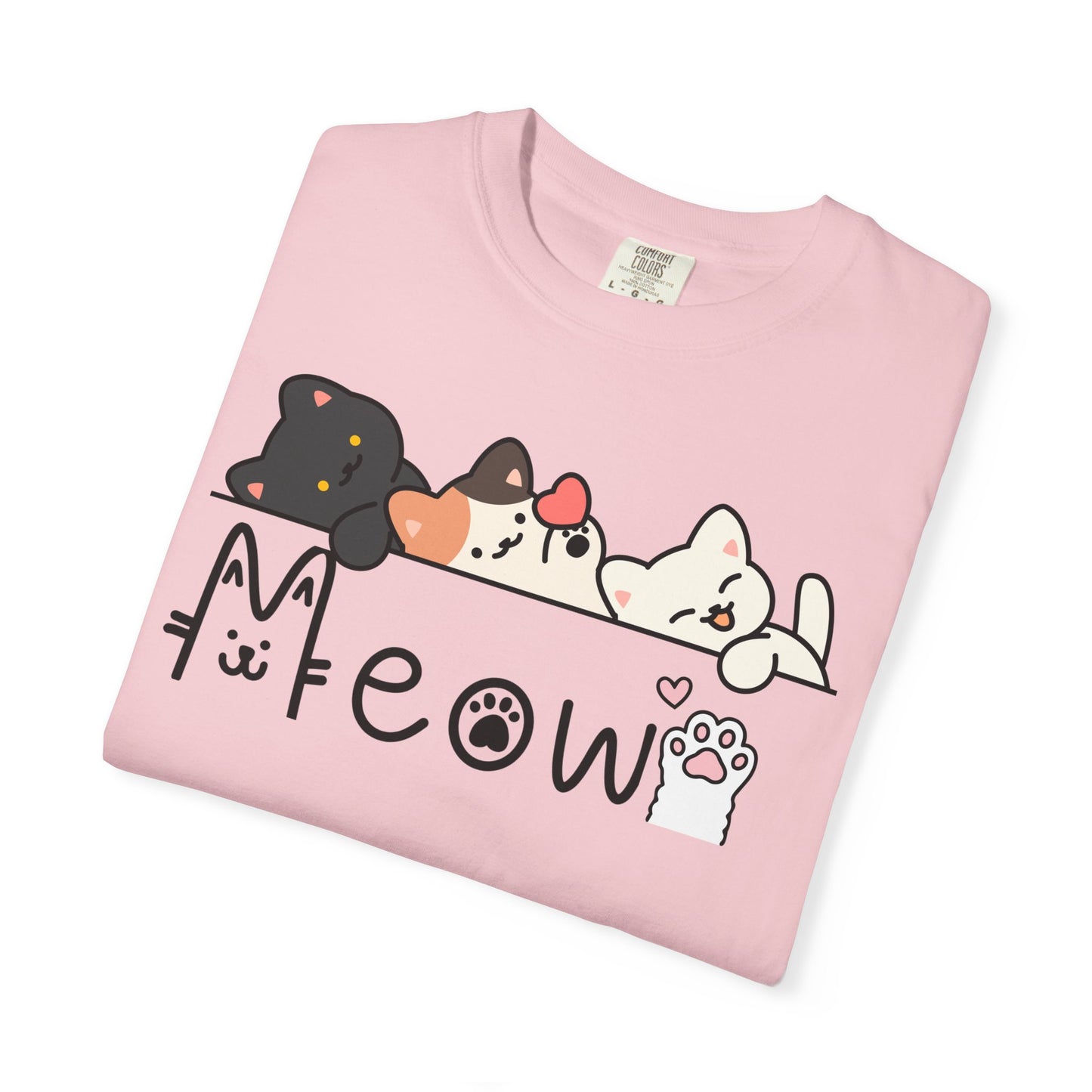 Meow Cat Trio Graphic T-Shirt — Cute Kawaii Kitty Tee
