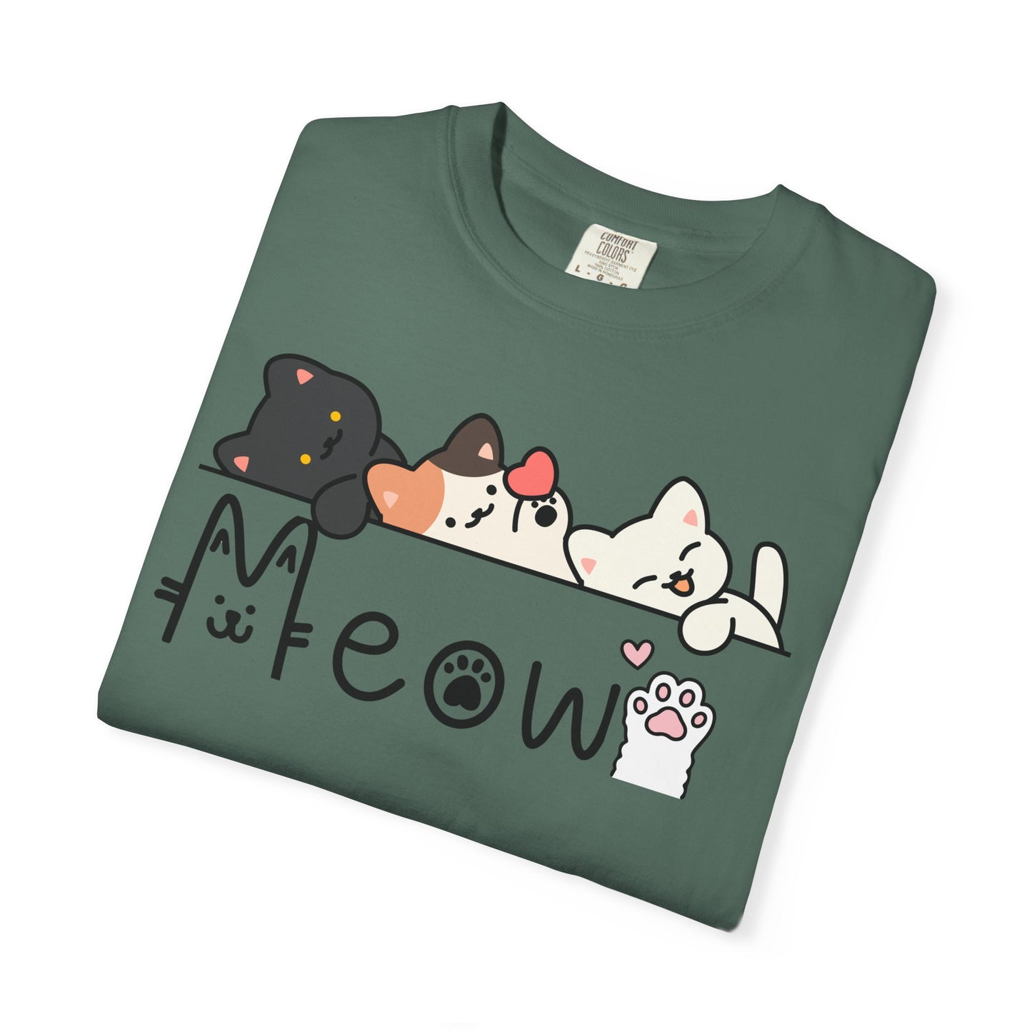 Meow Cat Trio Graphic T-Shirt — Cute Kawaii Kitty Tee