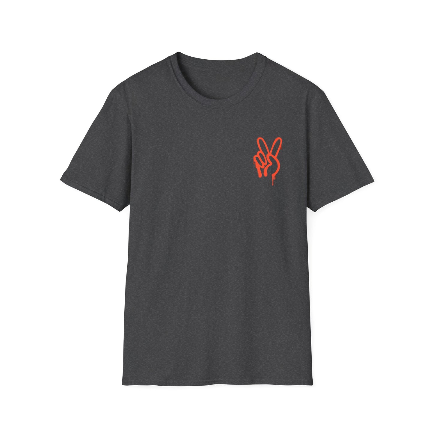 Peace Hand Graphic T-Shirt — Minimalist Neon Peace Sign Tee