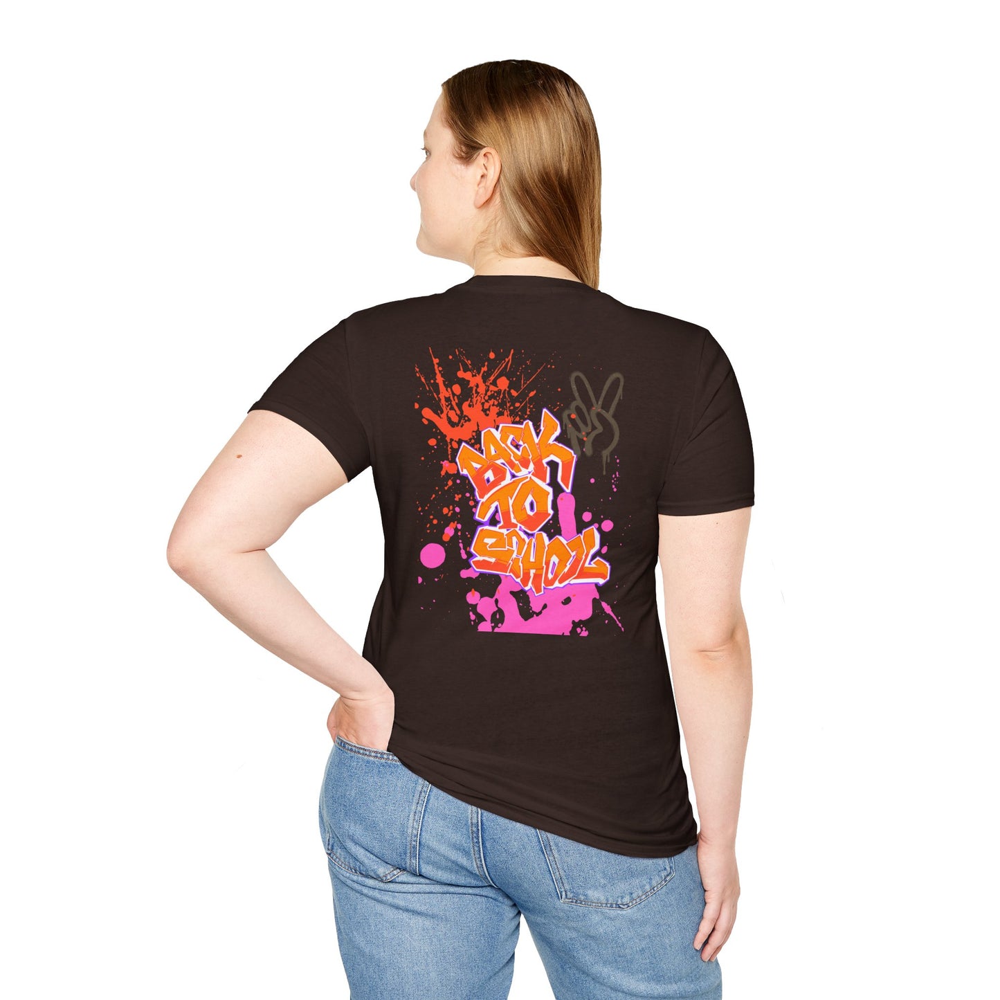 Peace Hand Graphic T-Shirt — Minimalist Neon Peace Sign Tee