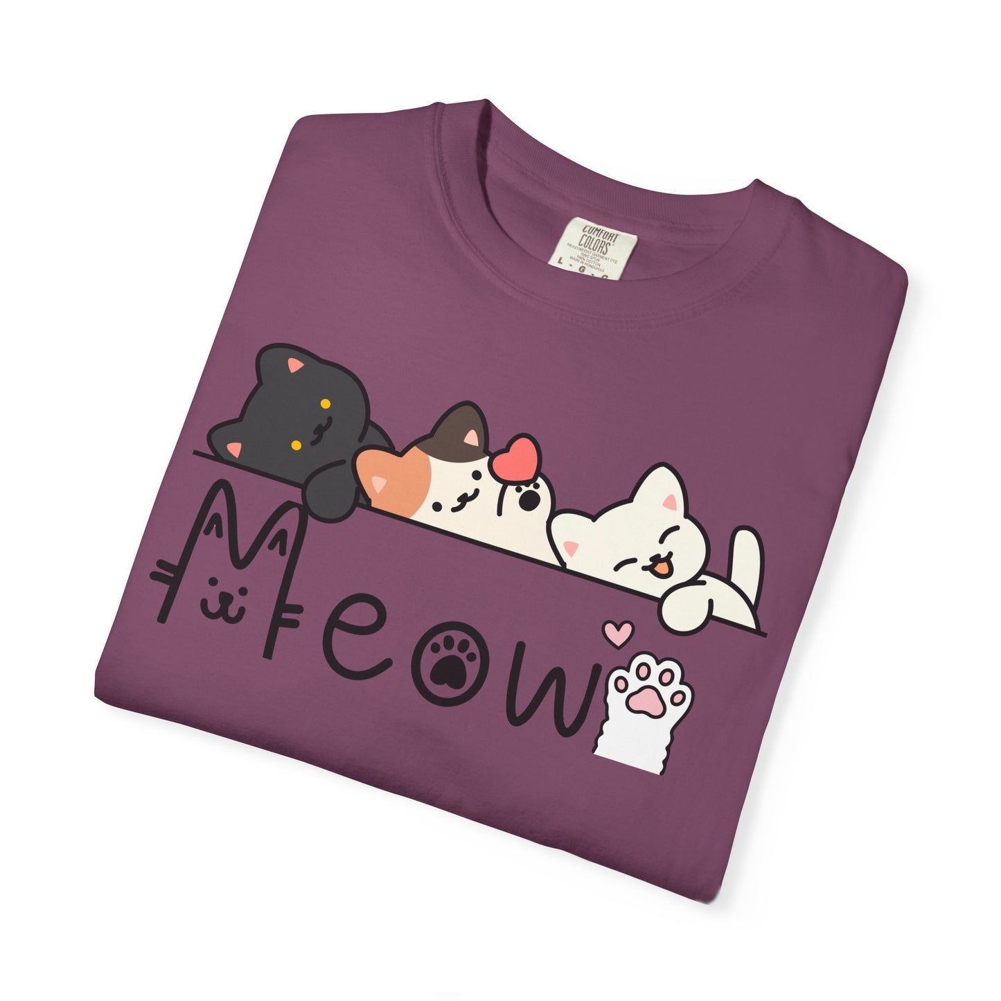 Meow Cat Trio Graphic T-Shirt — Cute Kawaii Kitty Tee
