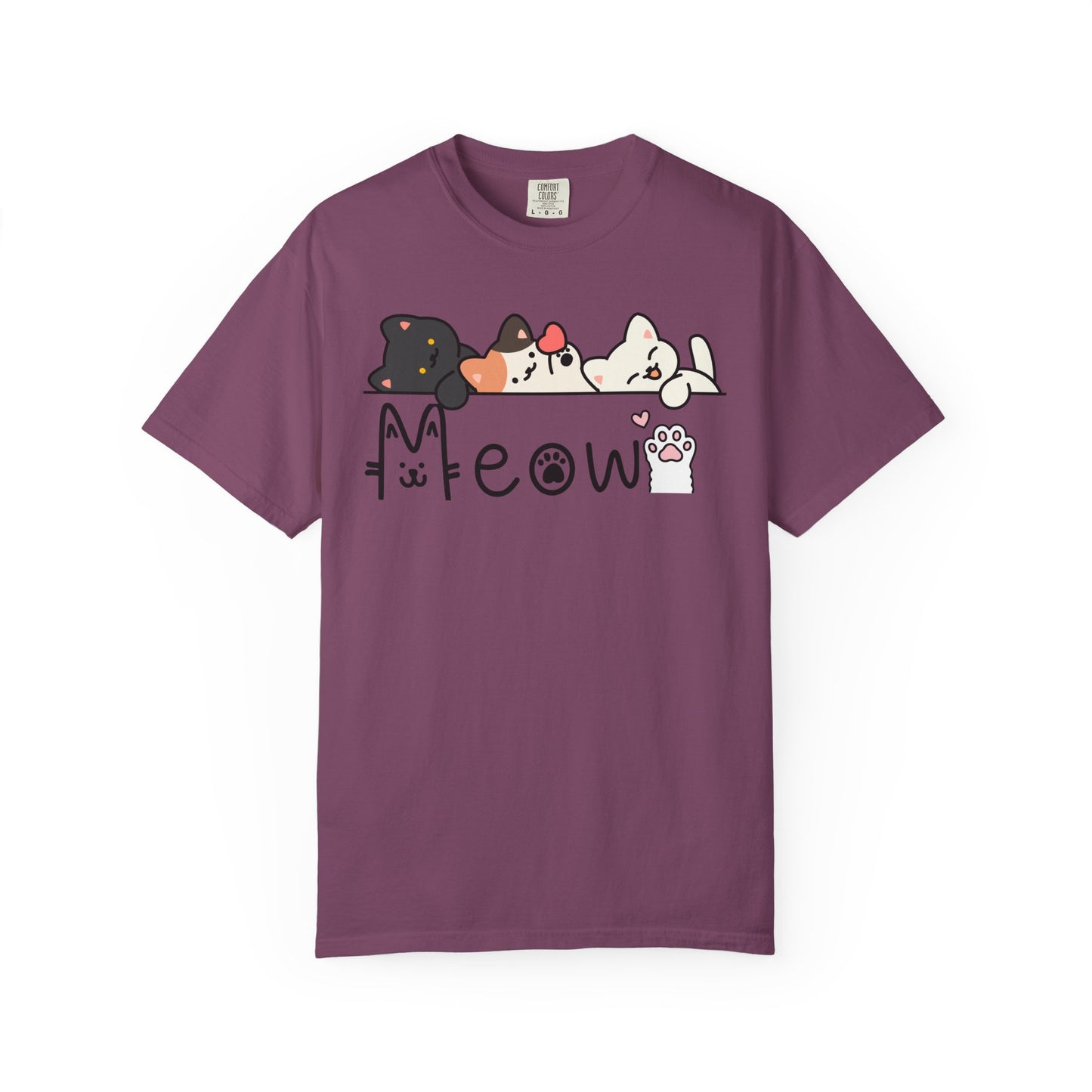Meow Cat Trio Graphic T-Shirt — Cute Kawaii Kitty Tee