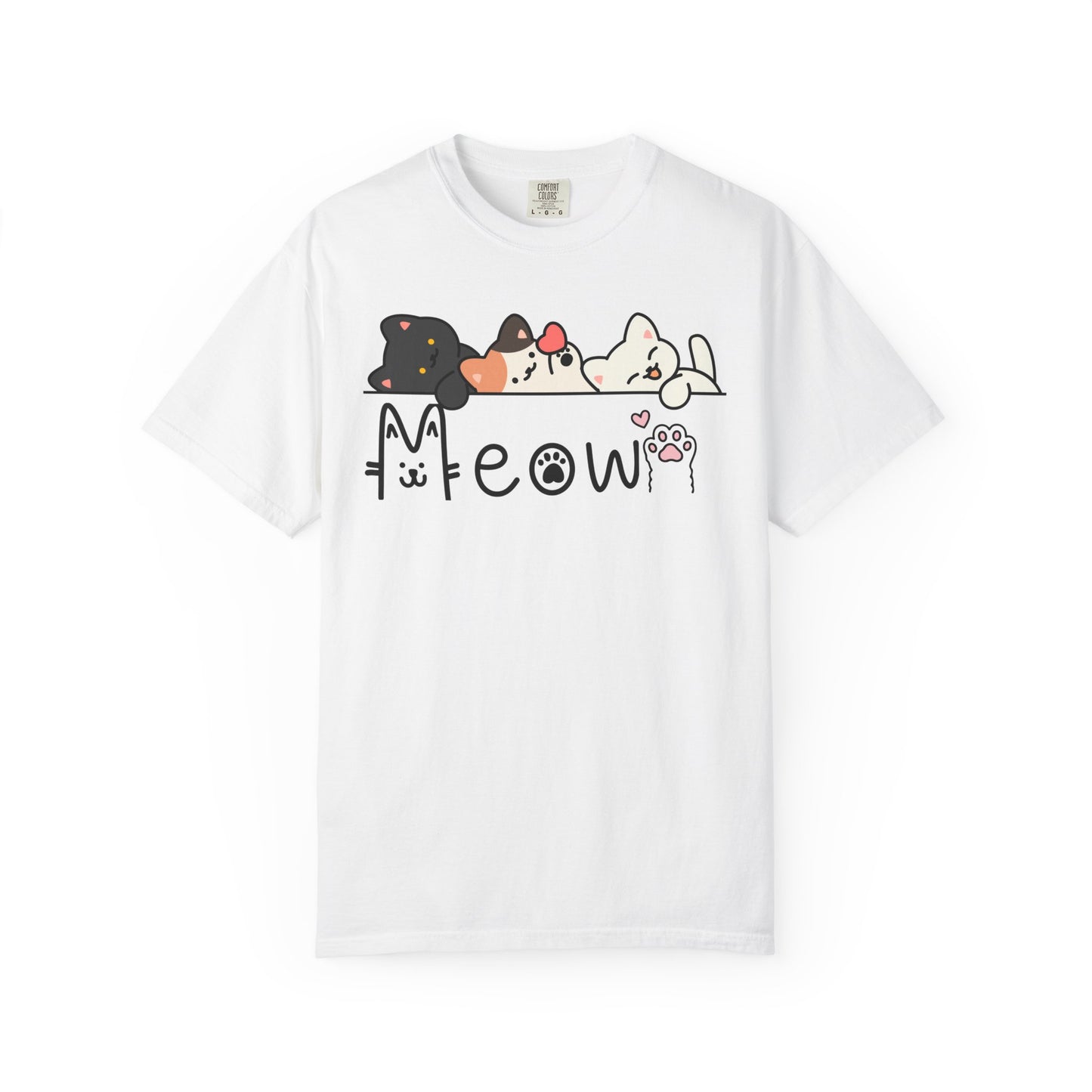 Meow Cat Trio Graphic T-Shirt — Cute Kawaii Kitty Tee
