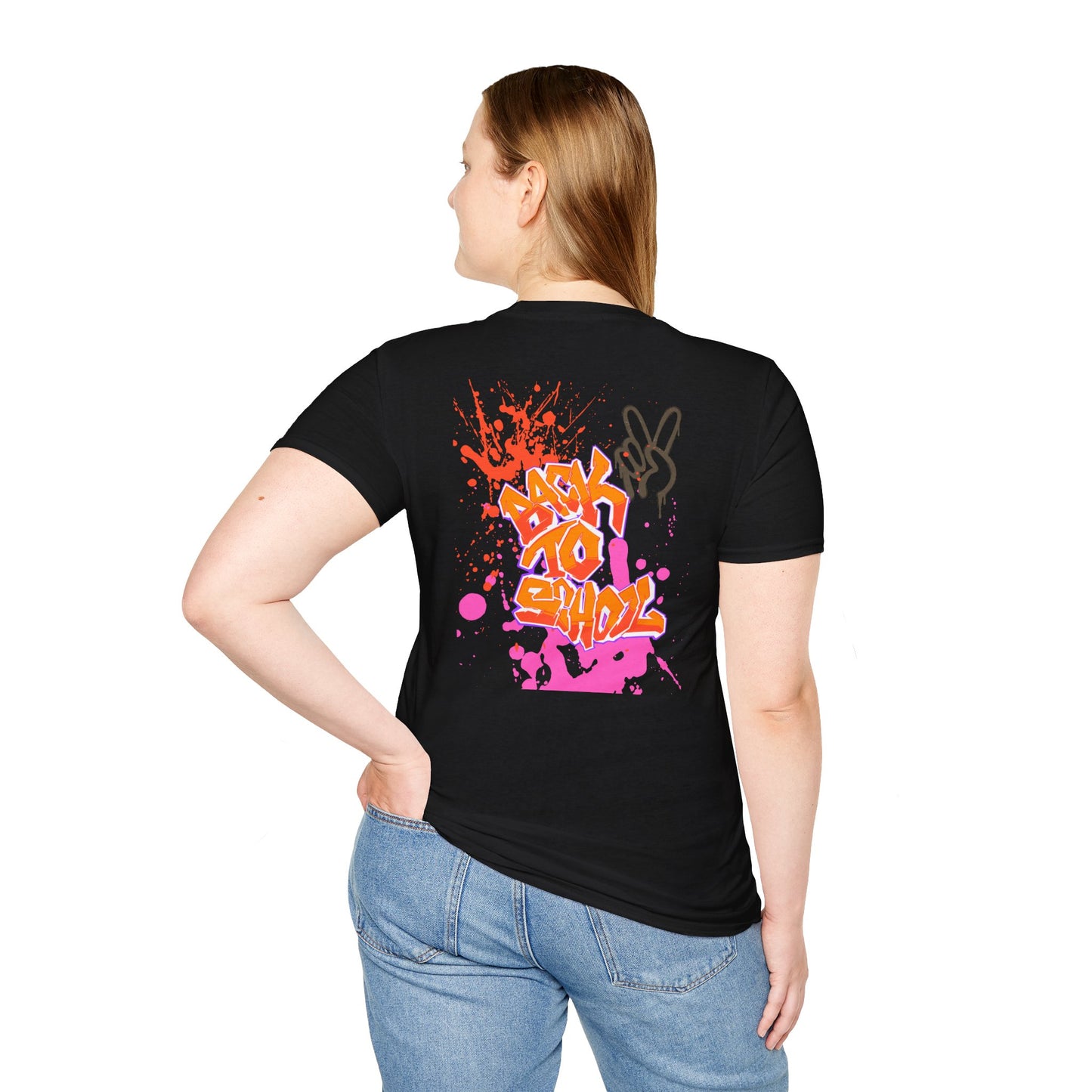 Peace Hand Graphic T-Shirt — Minimalist Neon Peace Sign Tee