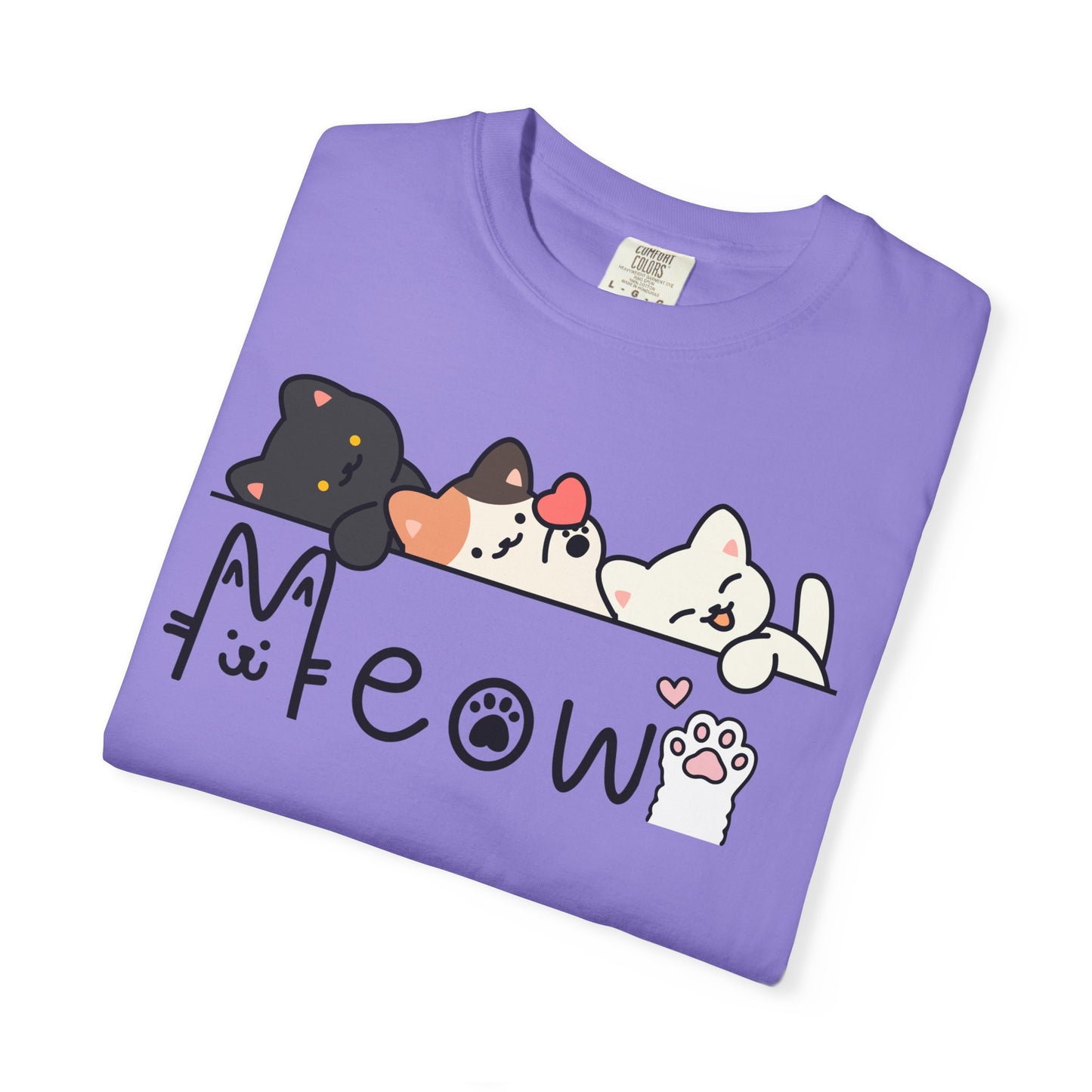 Meow Cat Trio Graphic T-Shirt — Cute Kawaii Kitty Tee