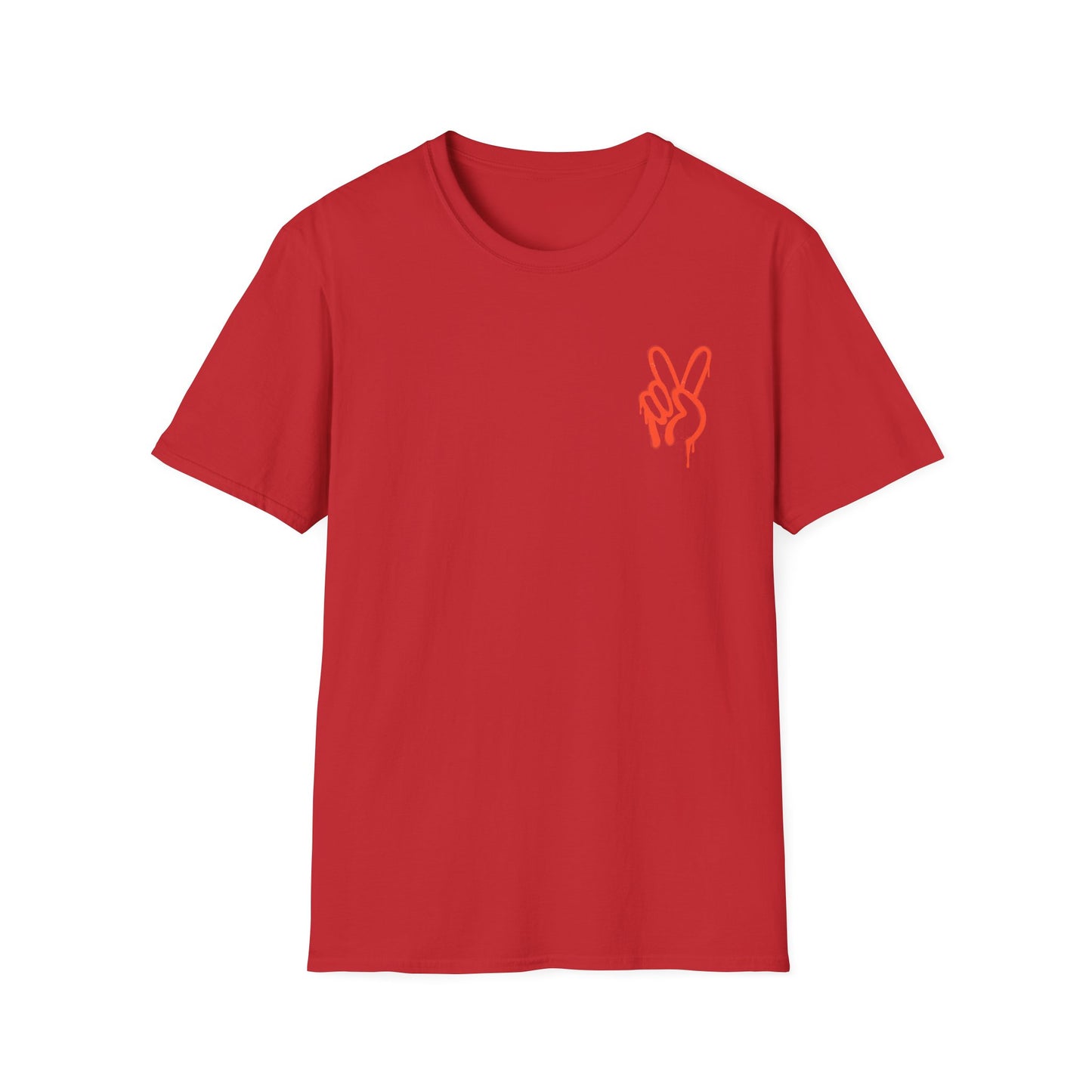 Peace Hand Graphic T-Shirt — Minimalist Neon Peace Sign Tee