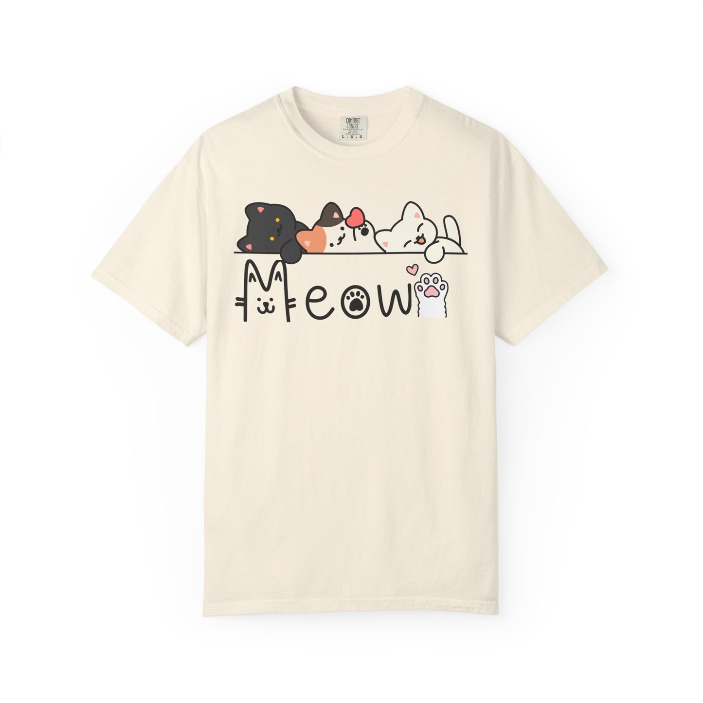 Meow Cat Trio Graphic T-Shirt — Cute Kawaii Kitty Tee