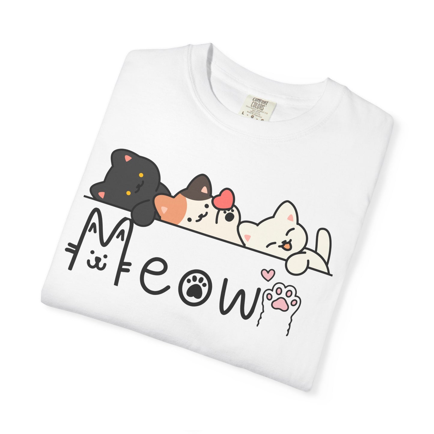 Meow Cat Trio Graphic T-Shirt — Cute Kawaii Kitty Tee