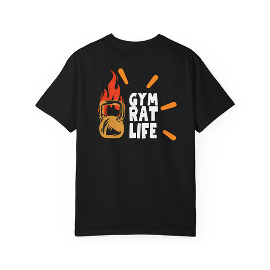 Gym Rat Life T-Shirt — Flaming Kettlebell Fitness Tee