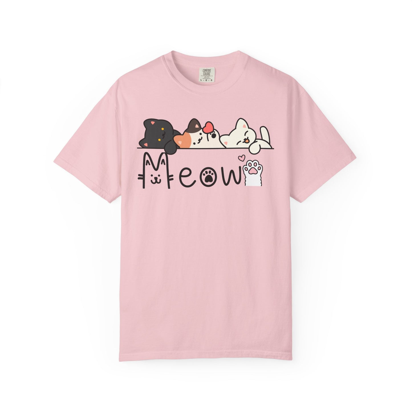 Meow Cat Trio Graphic T-Shirt — Cute Kawaii Kitty Tee